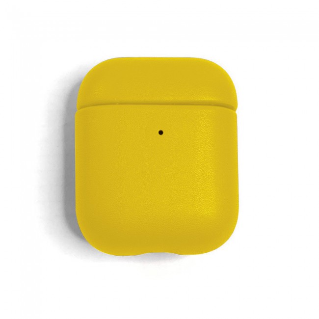 K-DOO Leather Case Cover for AirPods 1 and Airpods 2 - Yellow