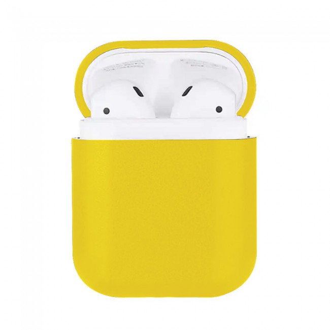 K-DOO Leather Case Cover for AirPods 1 and Airpods 2 - Yellow