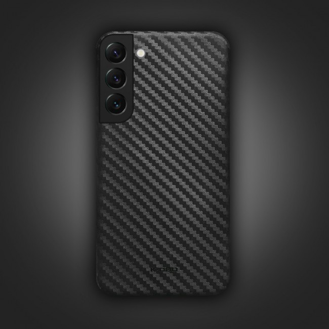 K-Doo Air Carbon Case with Carbon Fiber Design for Samsung Galaxy S22 Plus – Black