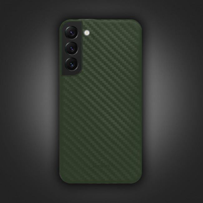K-Doo Air Carbon Case with Carbon Fiber Design for Samsung Galaxy S22 Plus – Green