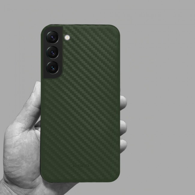 K-Doo Air Carbon Case with Carbon Fiber Design for Samsung Galaxy S22 Plus – Green