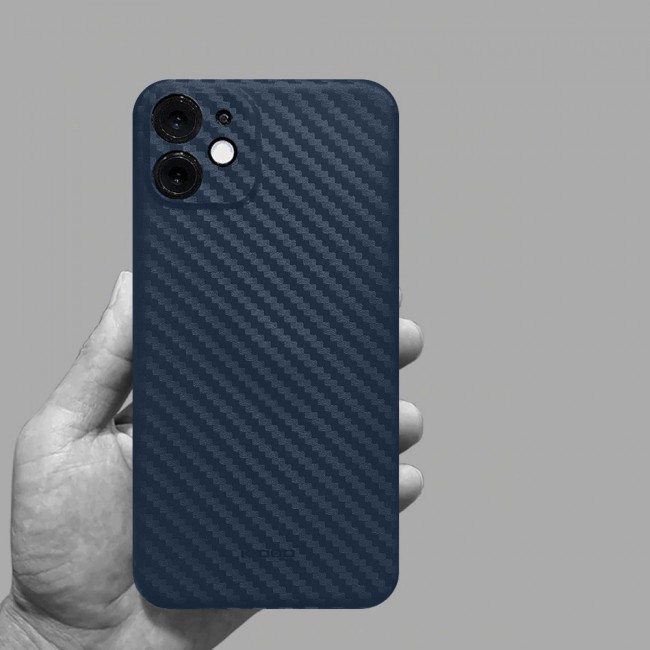 K-Doo Air Carbon Case with Carbon Fiber Design for iPhone 12 – Blue