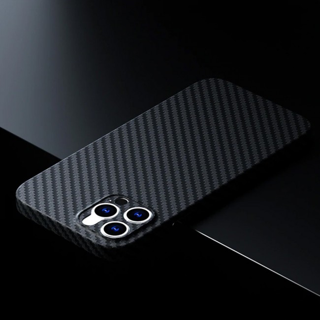 K-Doo Air Carbon Case with Carbon Fiber Design for iPhone 12 Pro – Black