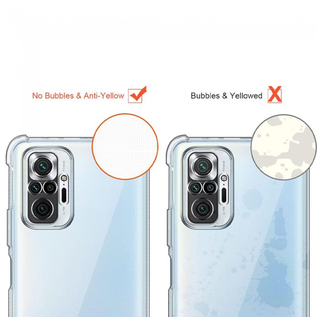 CATANES For Xiaomi Redmi Note 10 Pro Case Cover Clear Protective TPU Four Corners Cover Transparent Soft Case