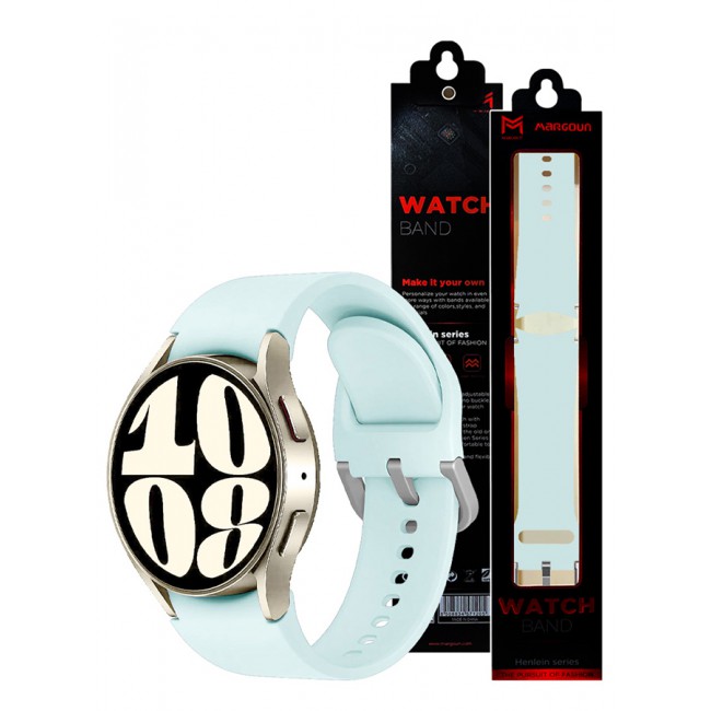 MARGOUN Samsung Galaxy Watch 6/6 Classic 20mm Silicone Band Flexible and Durable Replacement Sport Strap Pale Blue