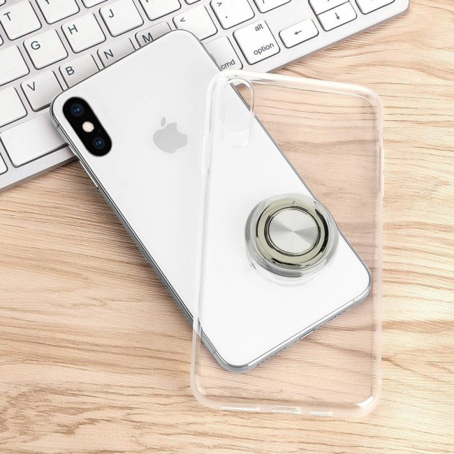 Apple iphone XS Max Case Cover with Ring Holder King Kong Clear (6.5inch)