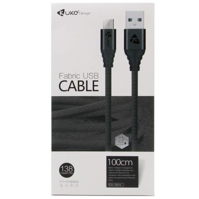 Kuke Design E65 Data Fabric Micro USB Quick Charge Cable 3.1A 1M