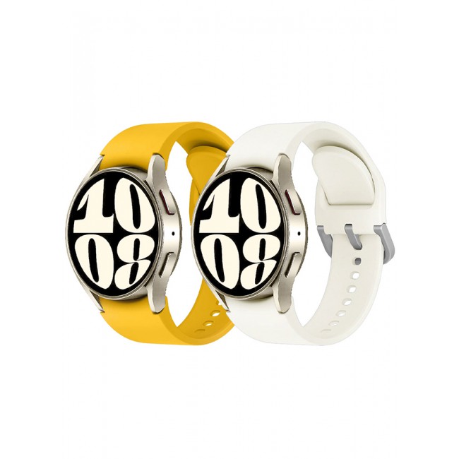 MARGOUN 2 Pack For Samsung Galaxy Watch 6/6 Classic 20mm Silicone Band Flexible and Durable Replacement Sport Strap - E