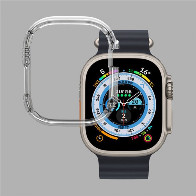 Apple Watch Ultra 49mm Case Protective Hard PC Cover Shockproof Hollow Bumper Frame Guard Compatible with iWatch Ultra 49mm Clear