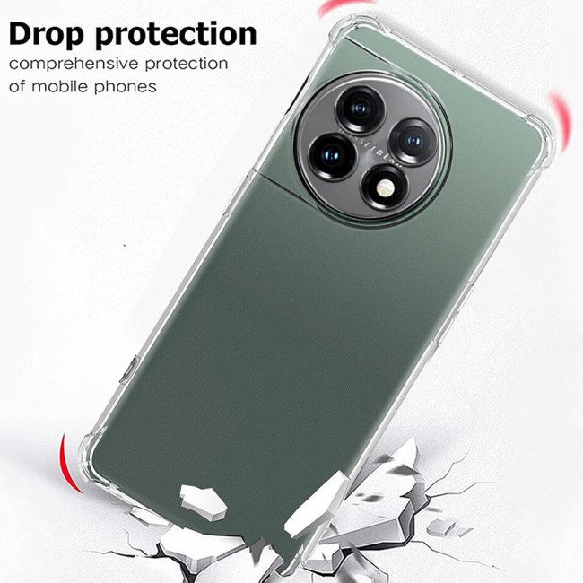MARGOUN OnePlus 11 Case Clear Cover Slim Shockproof Reinforced Corner Protection Bumper Anti-Fall Transparent Soft TPU Case 6.7 inch Clear