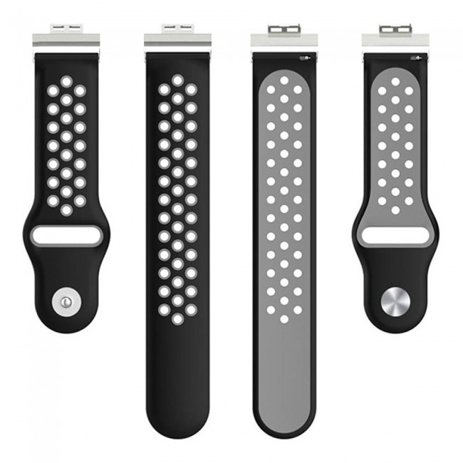 Huawei Watch Fit Band Soft Silicone Strap Watchband Double Color Quick Release Replacement Band Grey/Black