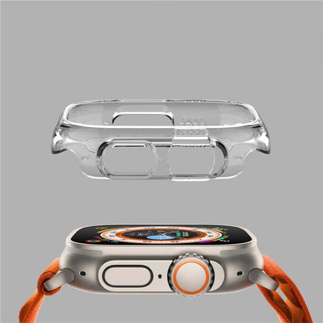 Apple Watch Ultra 49mm Case Protective Hard PC Cover Shockproof Hollow Bumper Frame Guard Compatible with iWatch Ultra 49mm Clear