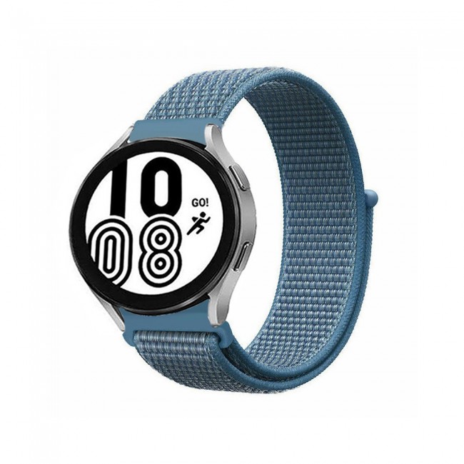 20mm Nylon Sport Watch Band for Samsung Galaxy Watch 4 and 4 Classic 40-44mm 42-46mm Henlein Series by Margoun - Cape Cod Blue