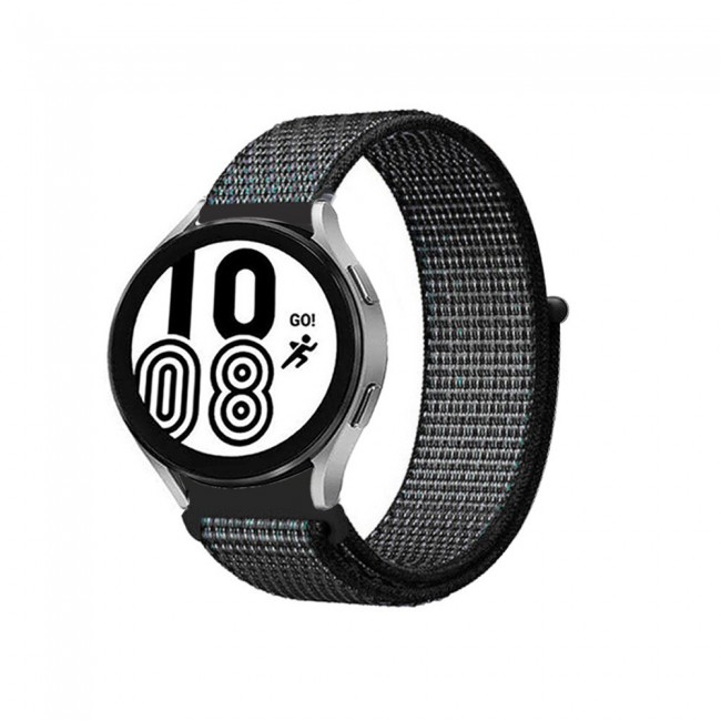 20mm Nylon Sport Watch Band for Samsung Galaxy Watch 4 and 4 Classic 40-44mm 42-46mm Henlein Series by Margoun - Midnight Fog