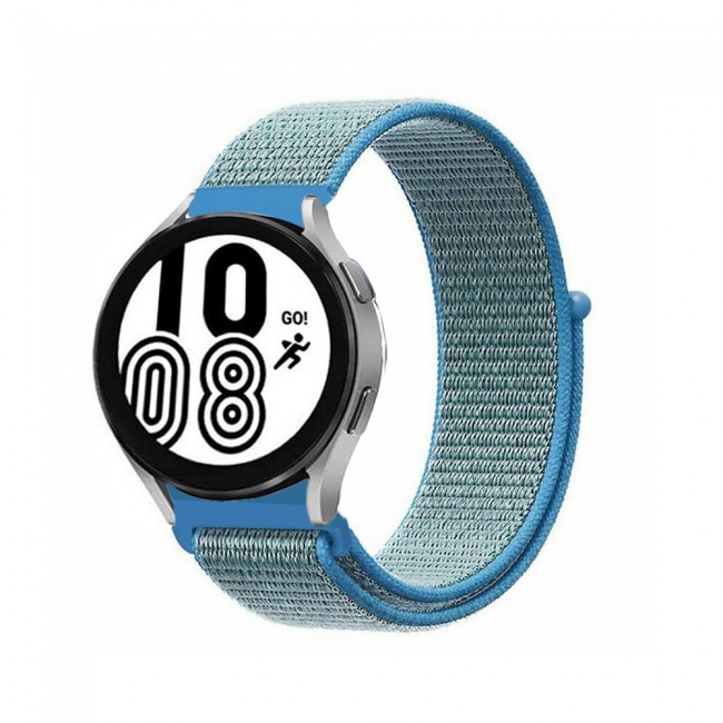 20mm Nylon Sport Watch Band for Samsung Galaxy Watch 4 and 4 Classic 40-44mm 42-46mm enlein Series by Margoun - Tahoe Blue