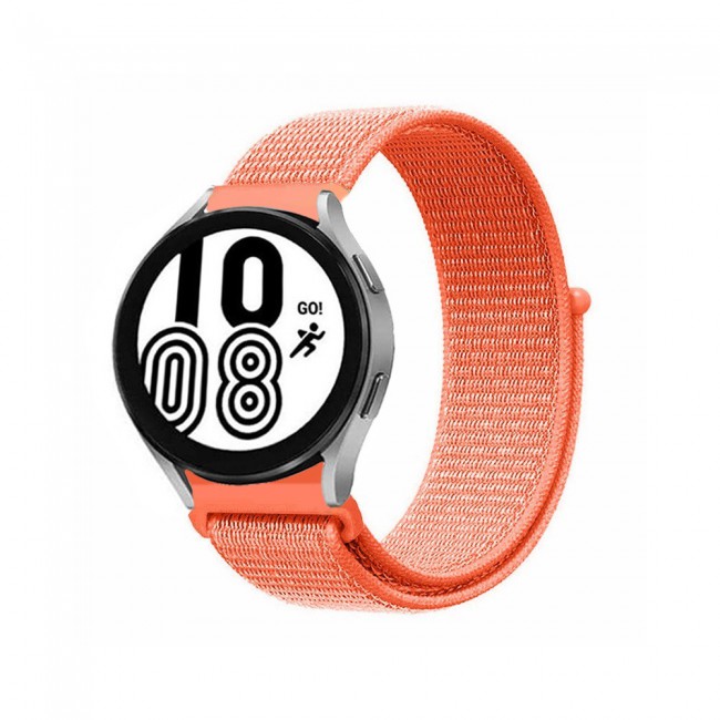 20mm Nylon Sport Watch Band for 20mm Samsung Galaxy Watch 4 and 4 Classic 40-44mm 42-46mm Henlein Series by Margoun - Spicy Orange