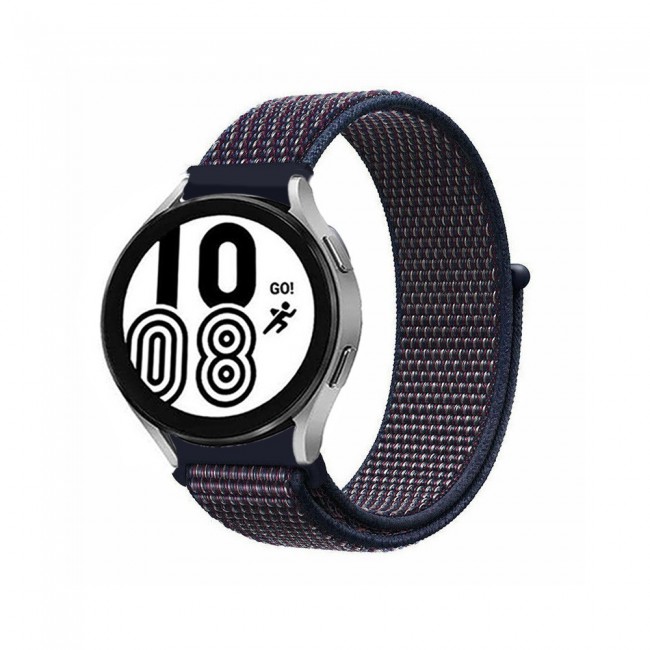 20mm Nylon Sport Watch Band for Samsung Galaxy Watch 4 and 4 Classic 40-44mm 42-46mm Henlein Series by Margoun - Indigo