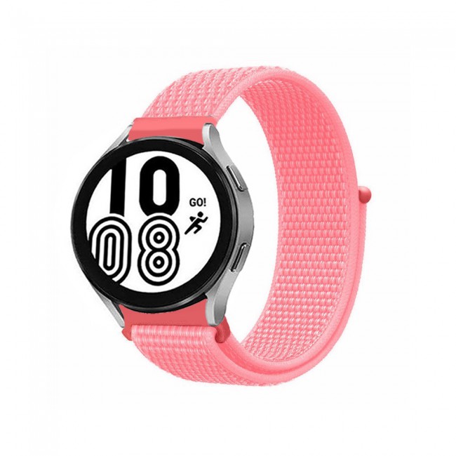 20mm Nylon Sport Watch Band for Samsung Galaxy Watch 4 and 4 Classic 40-44mm 42-46mm Henlein Series by Margoun - Hot Pink