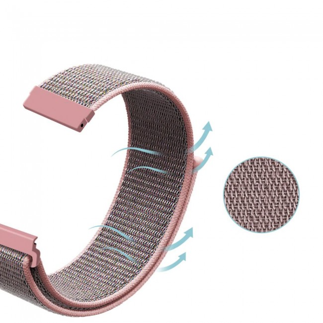 20mm Nylon Sport Watch Band for Active and Active 2 40-44mm Henlein Series by Margoun - Pink Sand