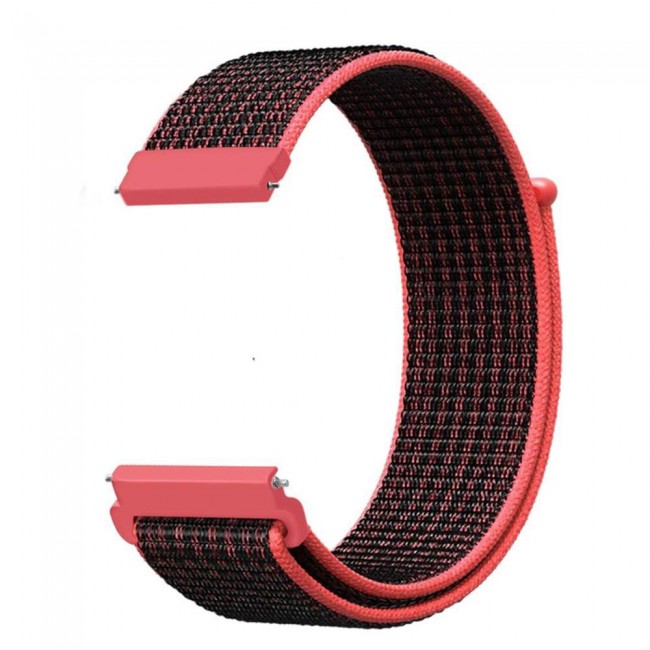 20mm Nylon Sport Watch Band for Active and Active 2 40-44mm Henlein Series by Margoun - Red Black