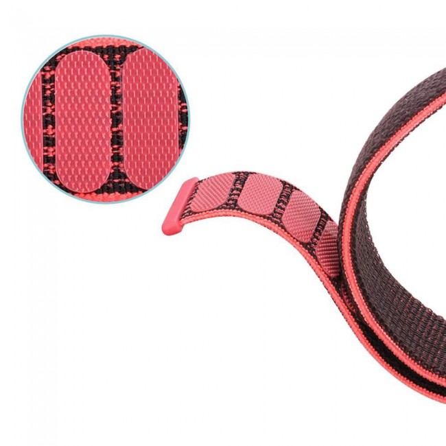 20mm Nylon Sport Watch Band for Active and Active 2 40-44mm Henlein Series by Margoun - Red Black