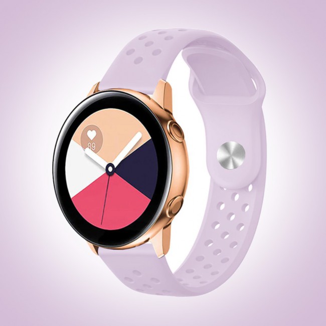 20mm Silicone Nike Design Band for Galaxy Watch Active and Active 2 40-44mm Henlein Series by Margoun - Purple