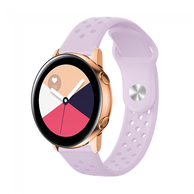 20mm Silicone Nike Design Band for Galaxy Watch Active and Active 2 40-44mm Henlein Series by Margoun - Purple