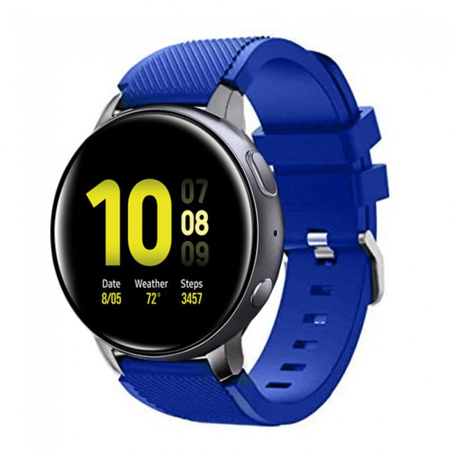 20mm Textured Silicone Watch Band for Active and Active 2 40-44mm Henlein Series by Margoun - Dark Blue