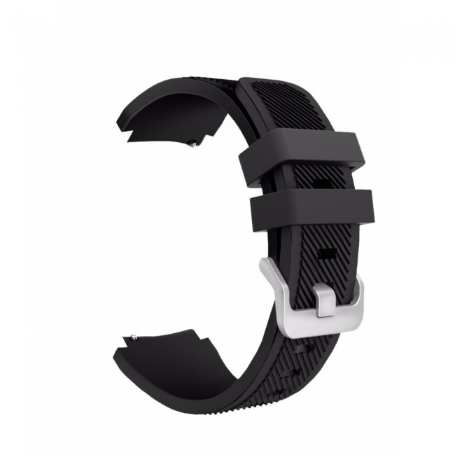20mm Textured Silicone Watch Band for Active and Active 2 40-44mm Henlein Series by Margoun - Black