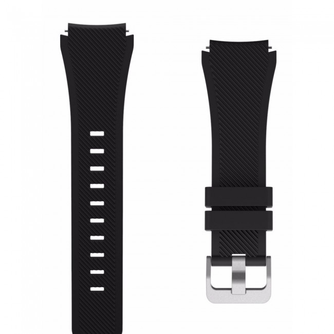 20mm Textured Silicone Watch Band for Active and Active 2 40-44mm Henlein Series by Margoun - Black