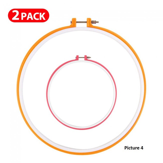 Margoun 2PCS Embroidery Hoops Set for Needlework and Cross Stitch – Colorful