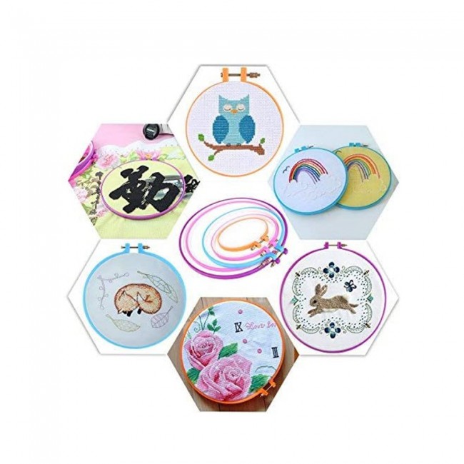 Margoun 2PCS Embroidery Hoops Set for Needlework and Cross Stitch – Colorful