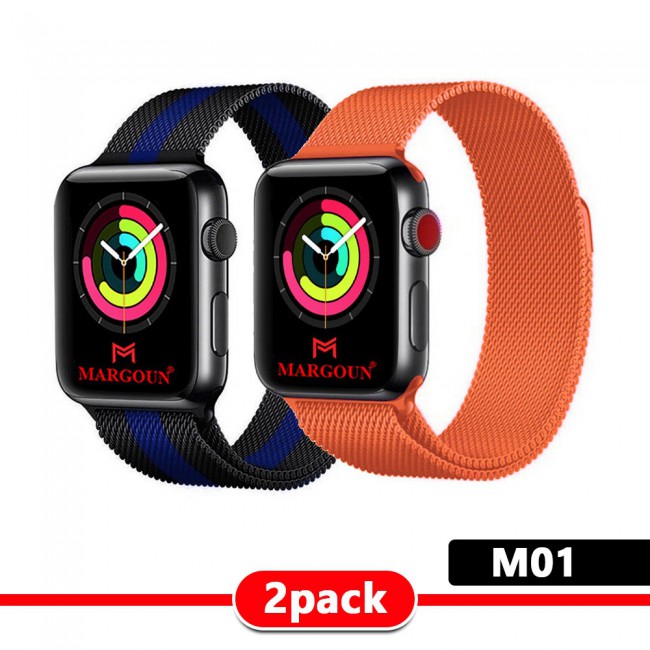 2Pack Apple Watch Band 38-40-41mm Milanese Loop Strap By Margoun M01-M10 -  GSMprice