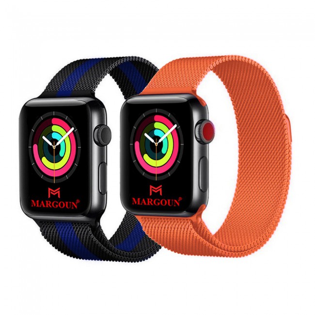 2Pack Apple Watch Band 42-44-45mm Milanese Loop Strap By Margoun M01-M10