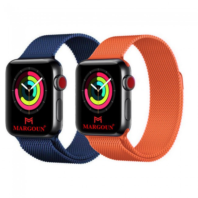 2Pack Apple Watch Band 42-44-45mm Milanese Loop Strap By Margoun M01-M10