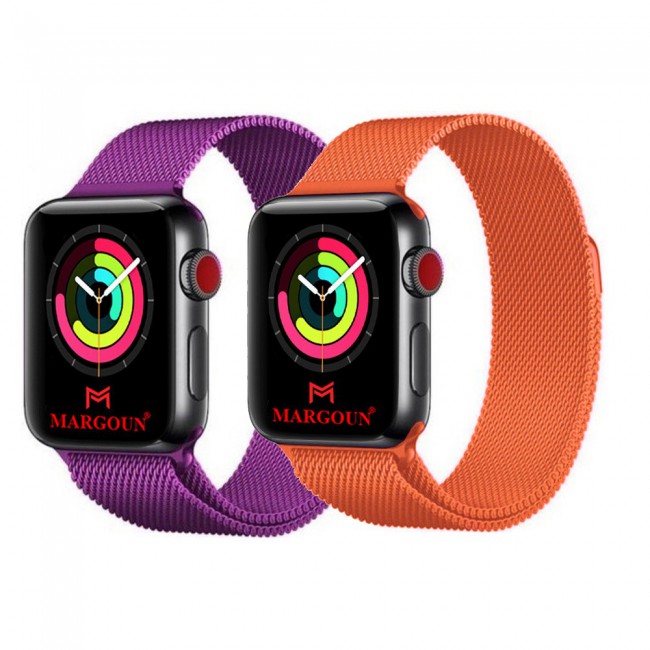 2Pack Apple Watch Band 42-44-45mm Milanese Loop Strap By Margoun M11-M20