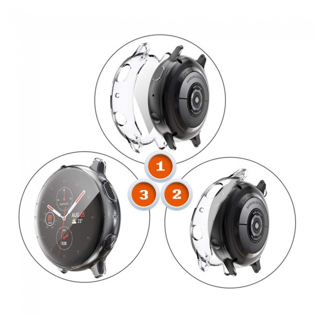 2Pack Margoun Case for Samsung Galaxy Watch Active 2 44mm - Silver Gold