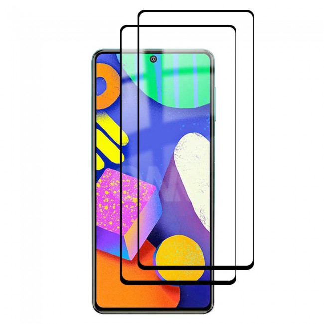 2Pack Samsung Galaxy F62 Tempered 3D Glass Super Shieldz Screen Protector by Margoun - Black Frame