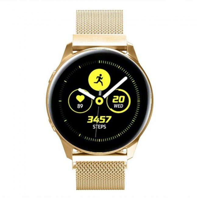 2Pack 20mm Samsung Galaxy Watch Active and Active 2 Milanese Band 40 - 44mm Henlein Series by Margoun - Gold Black