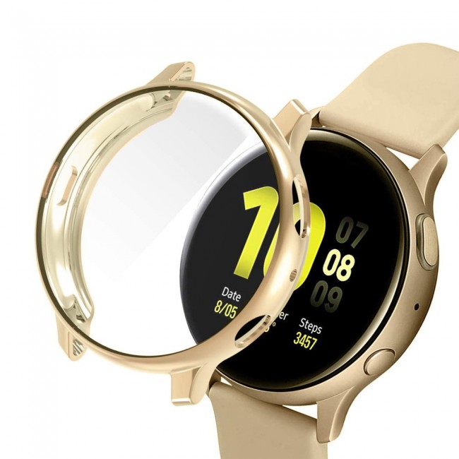 2Pack Margoun Case for Samsung Galaxy Watch Active 2 44mm - Gold Clear