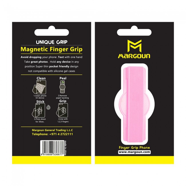 2Pack Margoun Magnetic Finger Grip for Mobile Phone - Pink