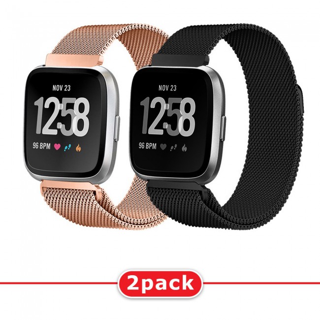 Fitbit versa rose gold black band outlet