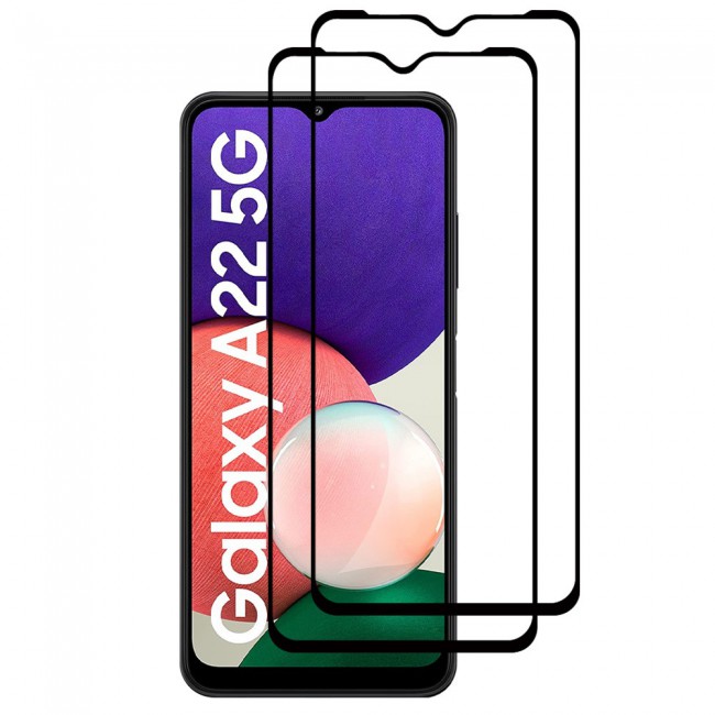 2Pack Samsung Galaxy A22 5G Glass 3D Tempered Screen Protector Super Shieldz by Margoun