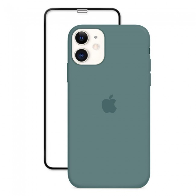 2Pack Margoun Silicone Case Cover with 3D Screen Protector for iPhone 12 - Cactus Blue