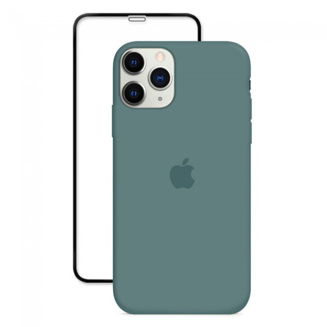 2Pack Margoun Silicone Case Cover with 3D Screen Protector for iPhone 12 Pro Max - Cactus Green
