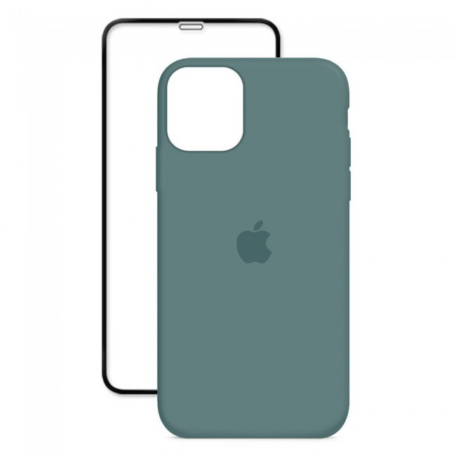 2Pack Margoun Silicone Case Cover with 3D Screen Protector for iPhone 12 Pro Max - Cactus Green