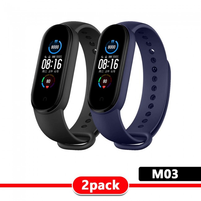 2Pack Xiaomi Mi Band 5 and Mi Band 6 Replacement Silicone Band - Multi Colors