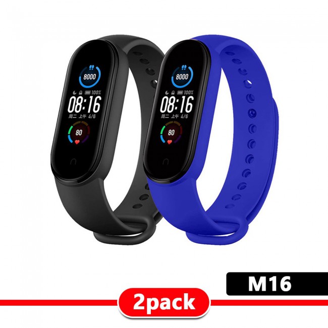 2Pack Xiaomi Mi Band 5 and Mi Band 6 Replacement Silicone Band - Multi Colors