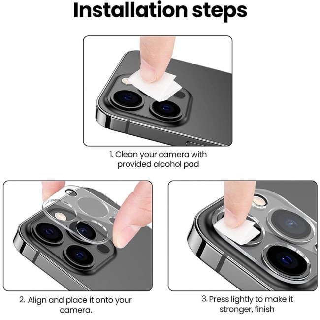 2Pack iPhone 13 Pro Camera Lens Protector 3D Tempered Film by Margoun