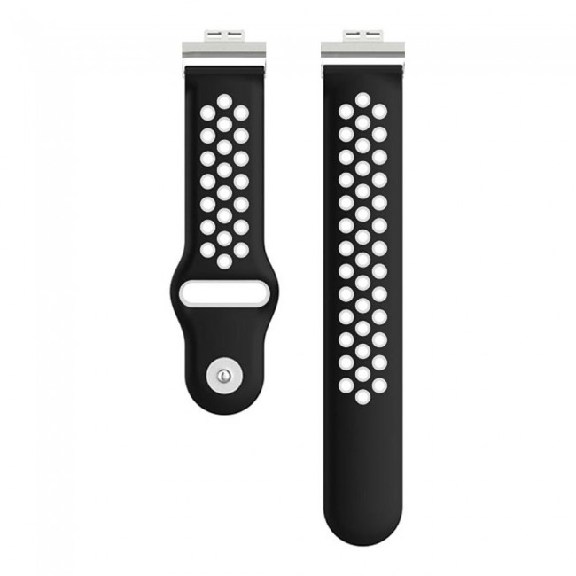 Huawei Watch Fit Band Soft Silicone Strap Watchband Double Color Quick Release Replacement Band Black/White